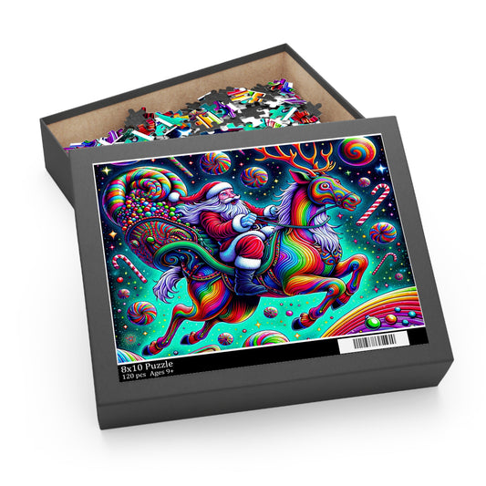 Colorful Santa Puzzle - 120, 252, 500-Piece - Festive Holiday Gift, Christmas Decor, Family Activity, Collectible Artwork