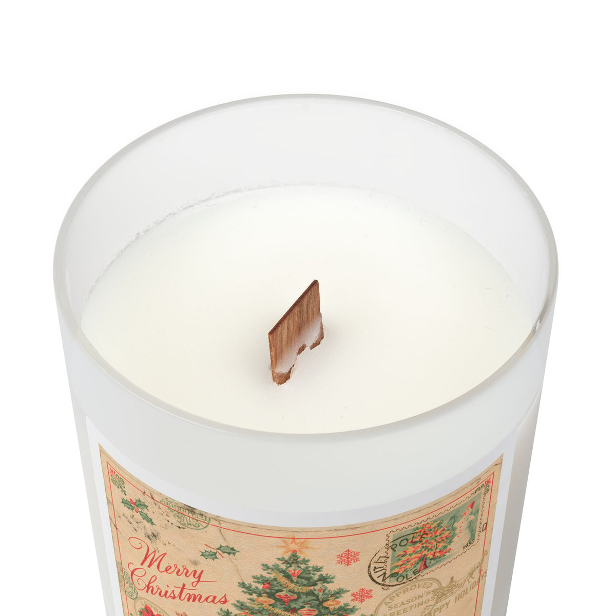 Vintage Noel Christmas Glass Candle, 11oz