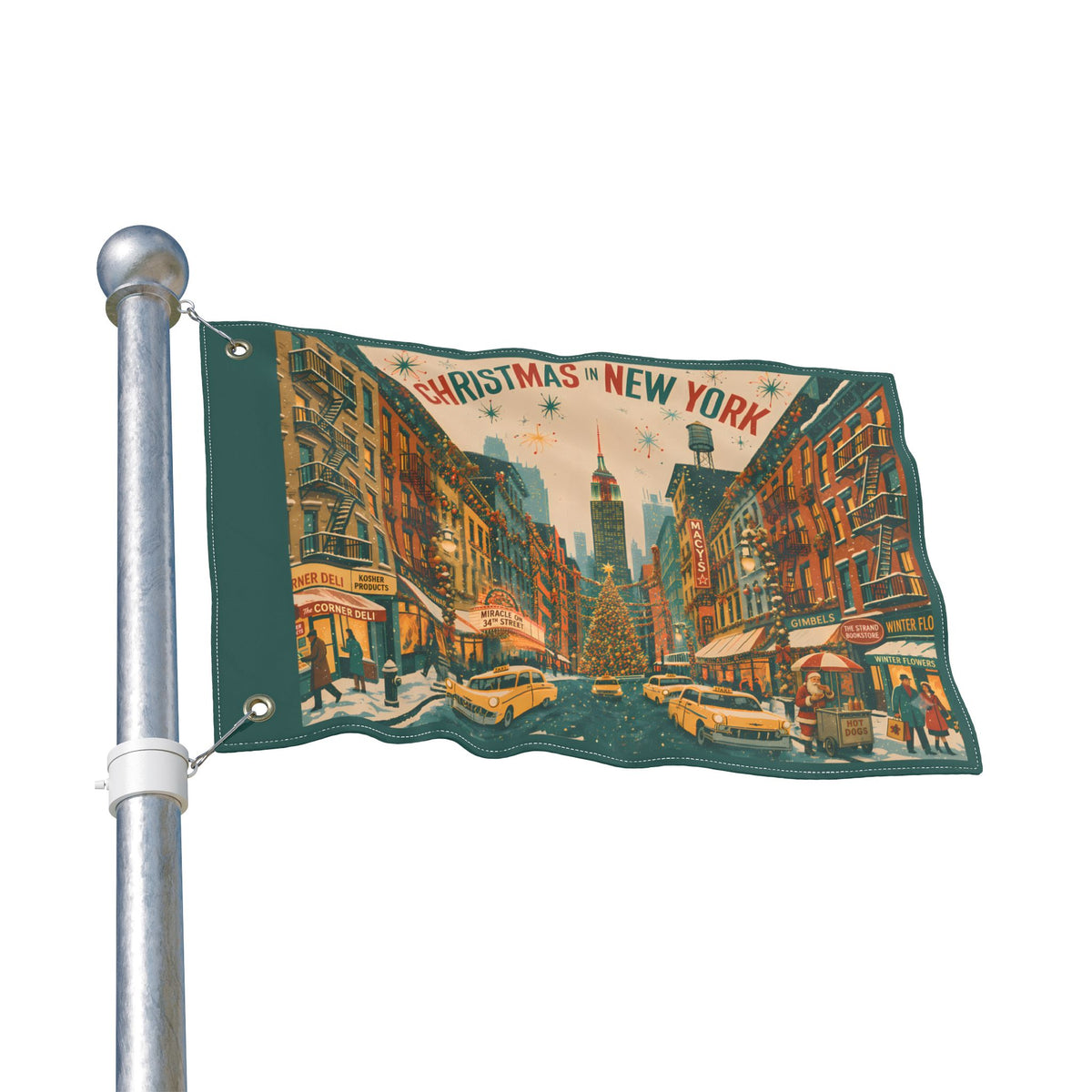 Christmas in New York City - Home Flag | Double-sided outdoor holiday decor