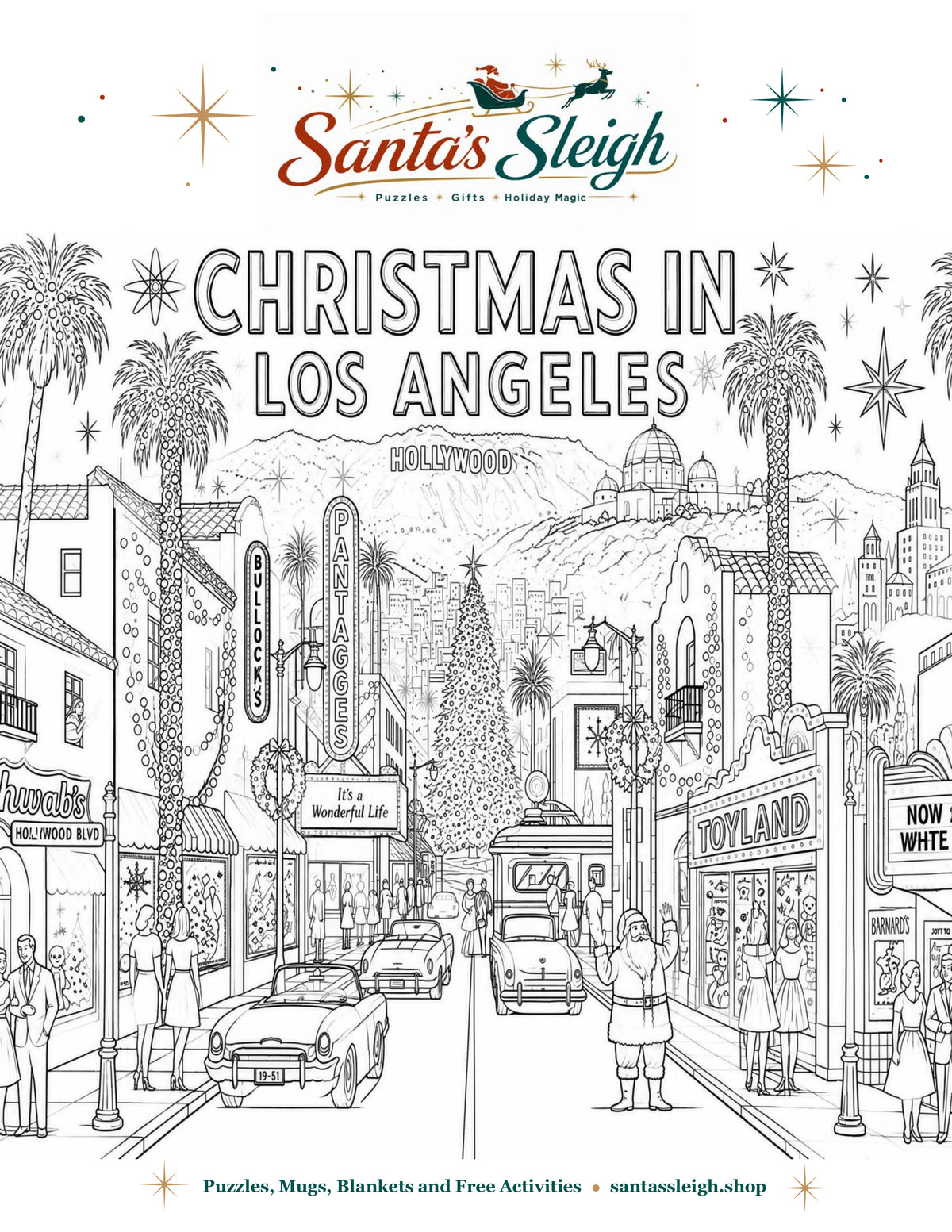 Christmas in Los Angeles Coloring Page