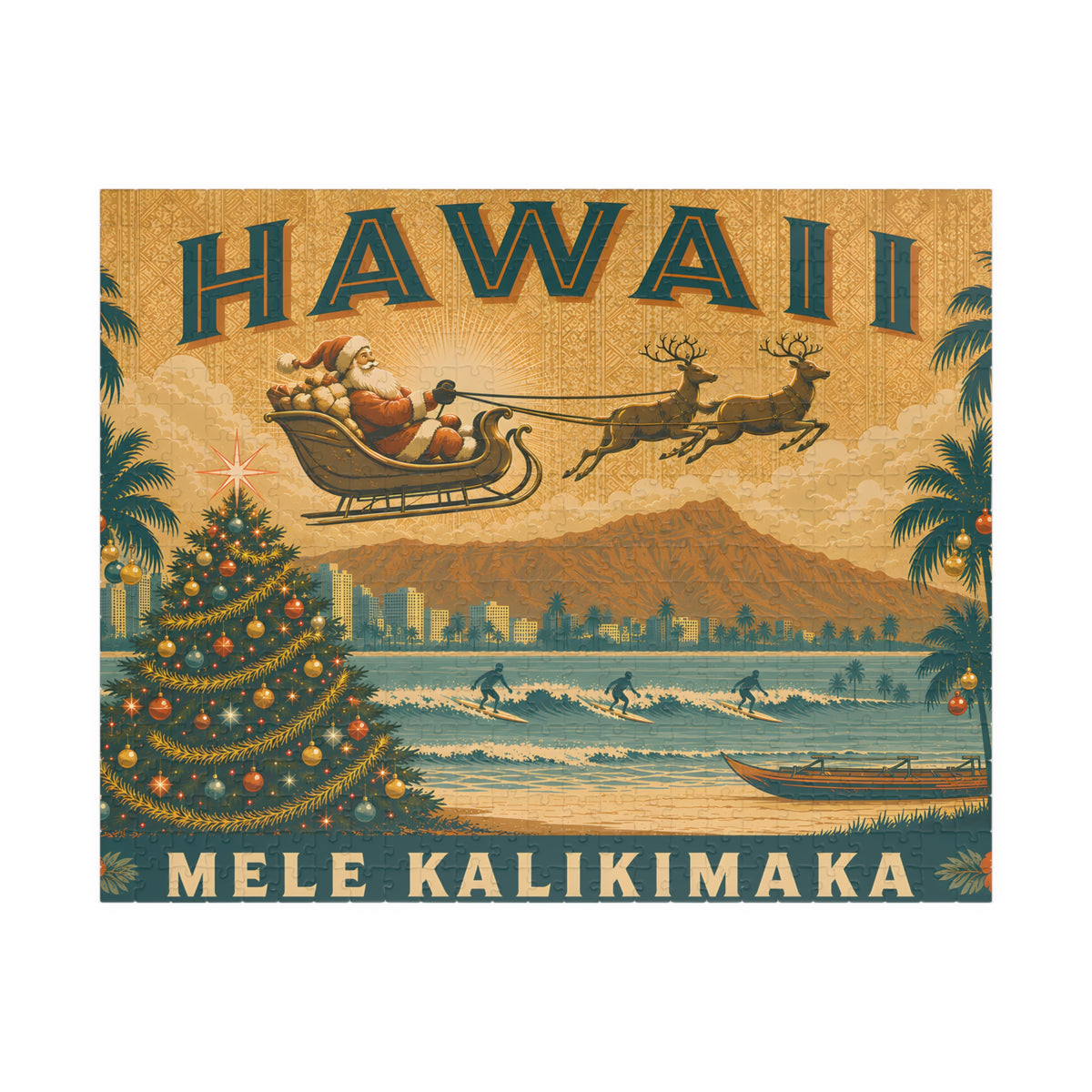 Christmas in Hawaii | Mele Kalikimaka 520-Piece Christmas Puzzle