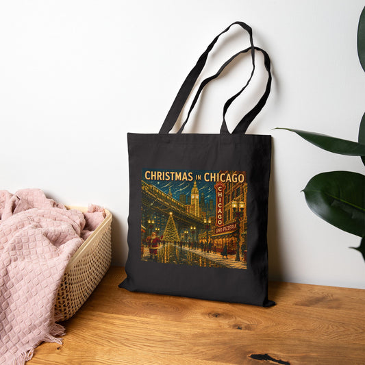 Christmas in Chicago | Cotton Canvas Tote Bag
