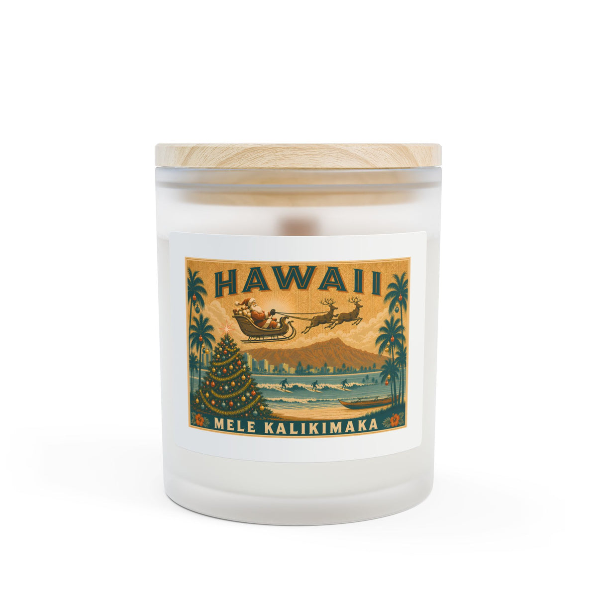 Christmas in Hawaii | 11oz Frosted Glass Christmas Candle