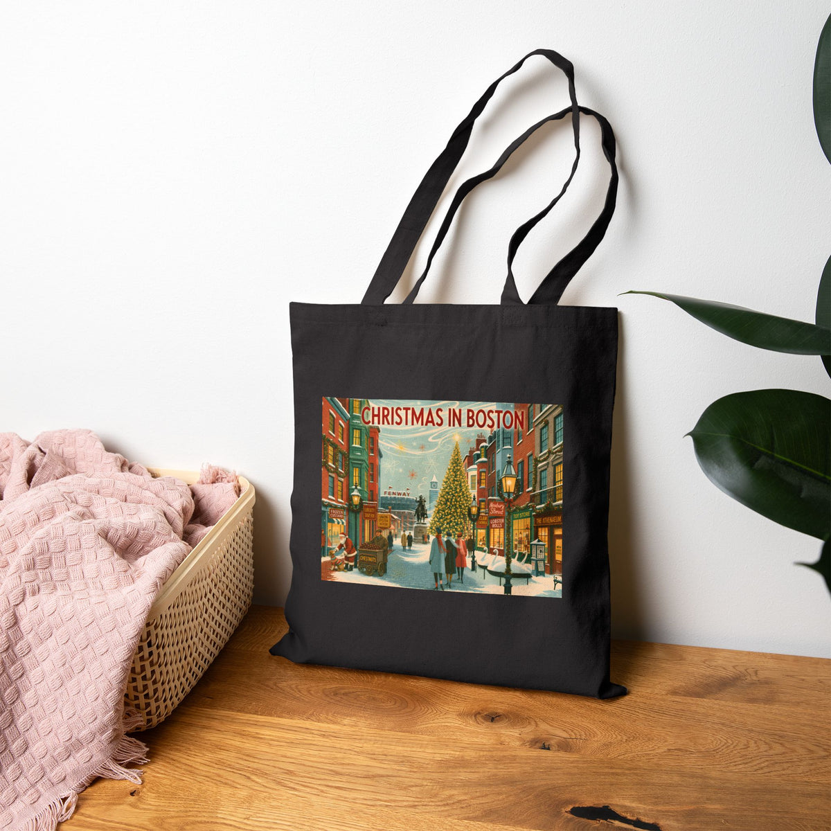 Christmas in Boston | Cotton Canvas Tote Bag