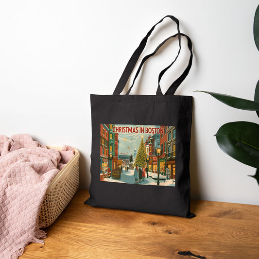 Christmas in Boston | Cotton Canvas Tote Bag