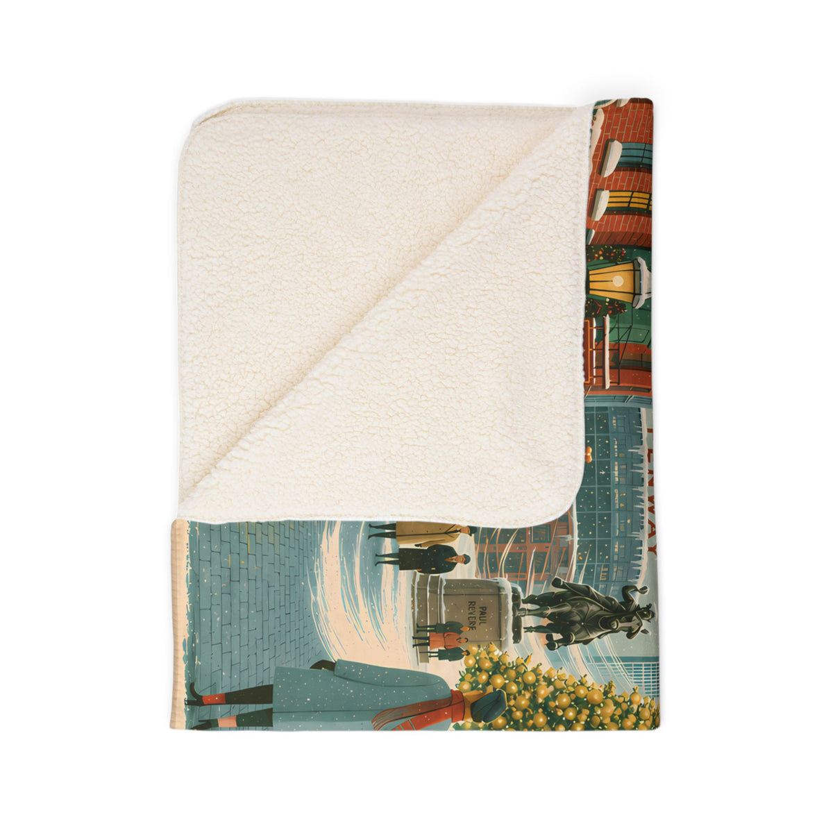 Christmas in Boston | Sherpa Fleece Christmas Blanket