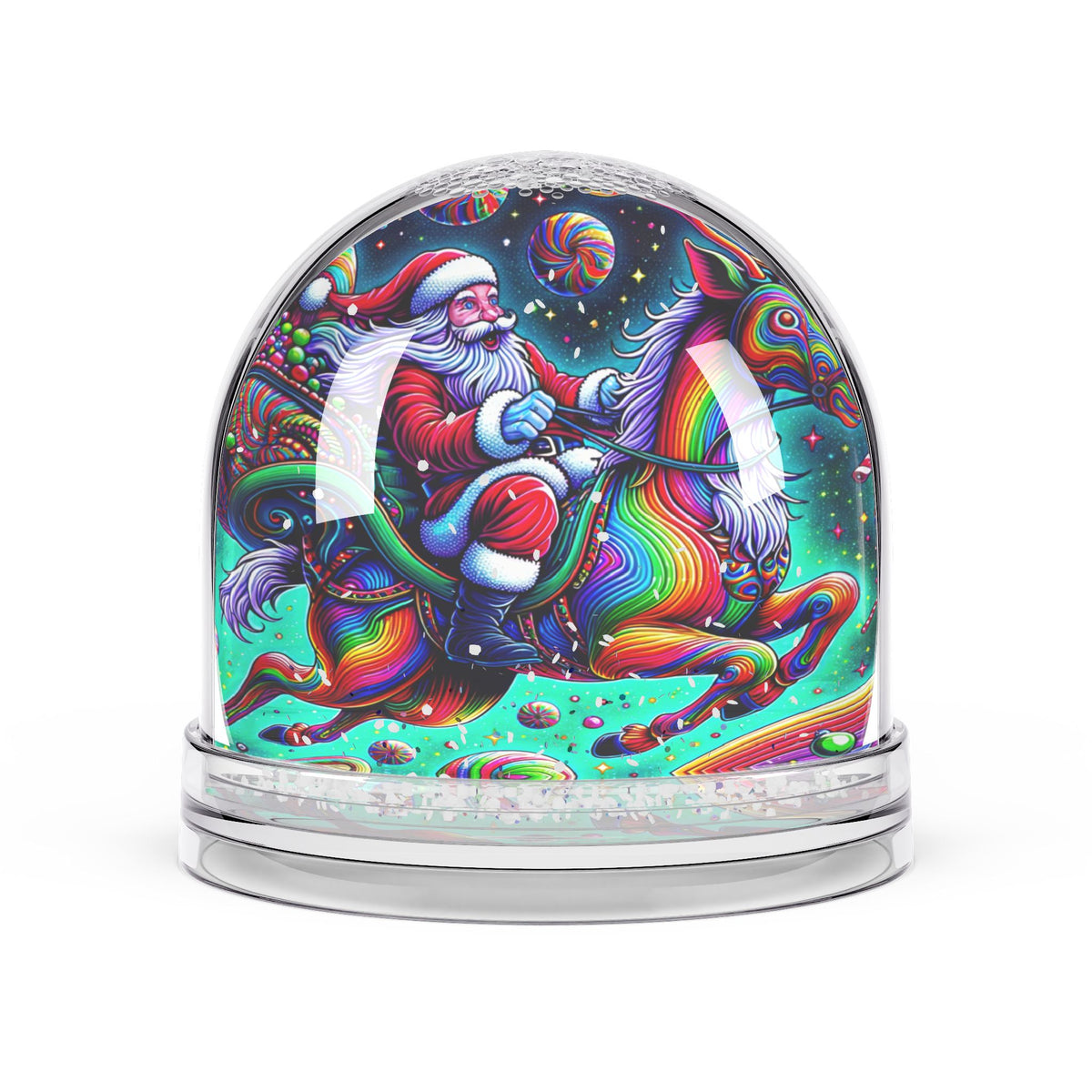 Psychedelic Santa Snow Globe