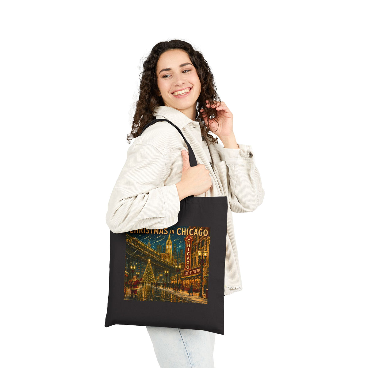 Christmas in Chicago | Cotton Canvas Tote Bag