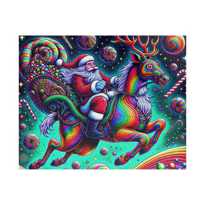 Rainbow Santa & Reindeer Jigsaw Puzzle — Festive Christmas Puzzle (520/1014 pcs)