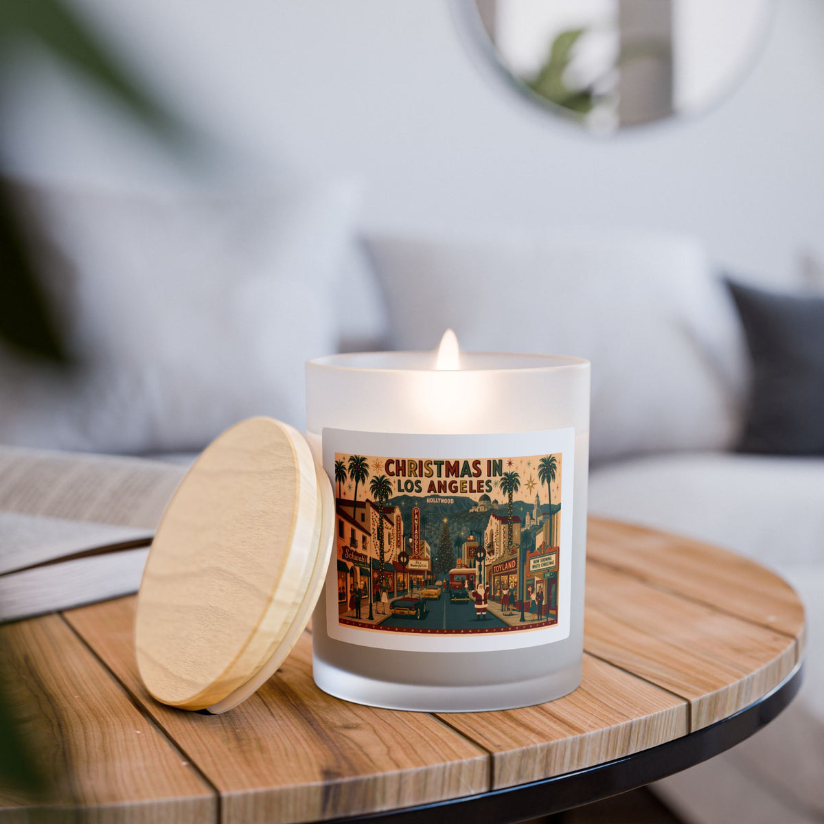Christmas in Los Angeles | 11oz Frosted Glass Christmas Candle