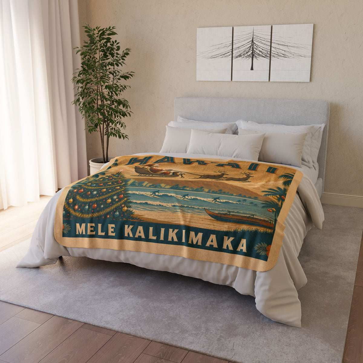Christmas in Hawaii | Sherpa Fleece Christmas Blanket