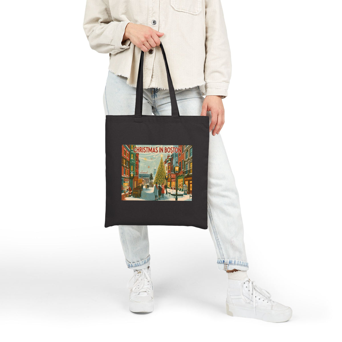 Christmas in Boston | Cotton Canvas Tote Bag