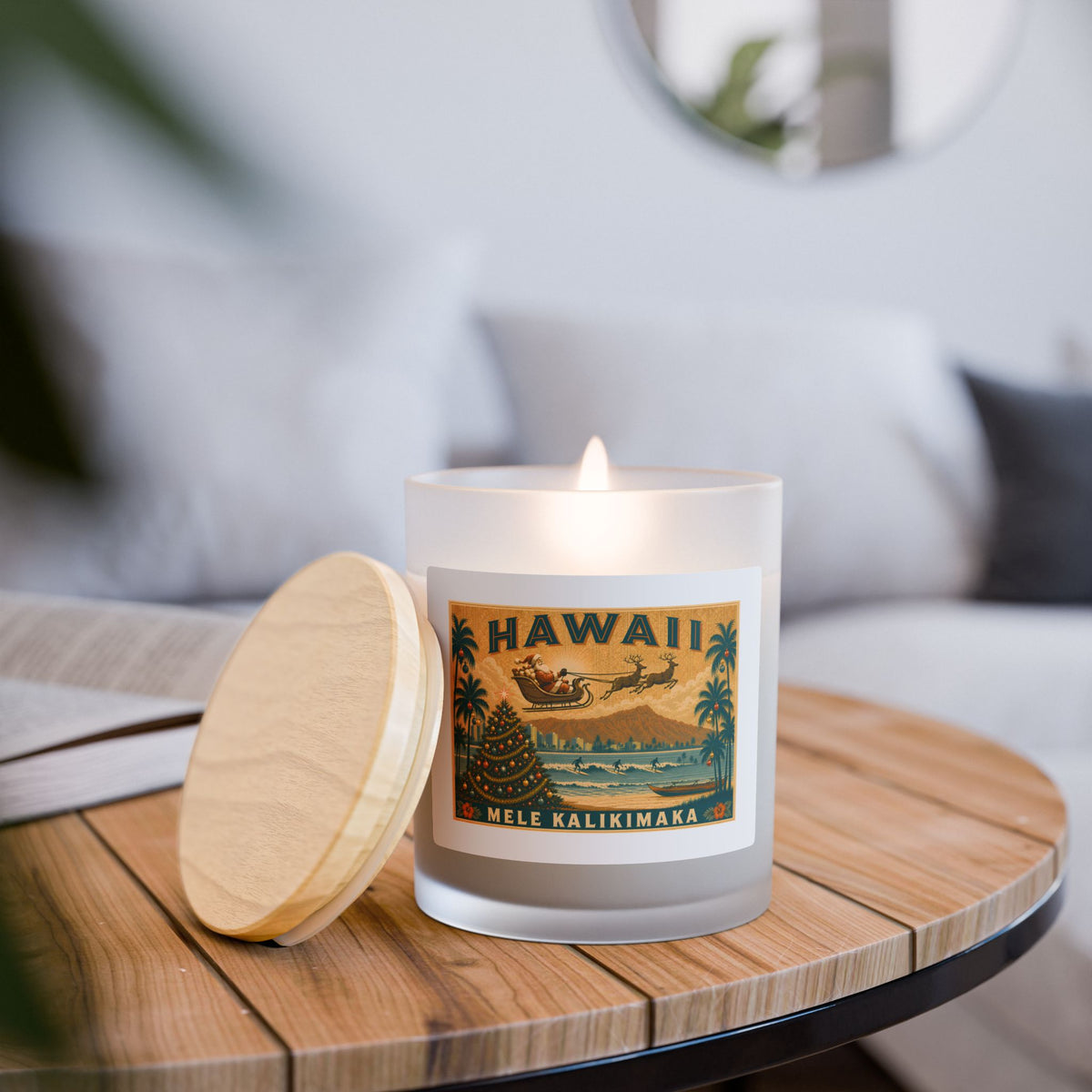 Christmas in Hawaii | 11oz Frosted Glass Christmas Candle