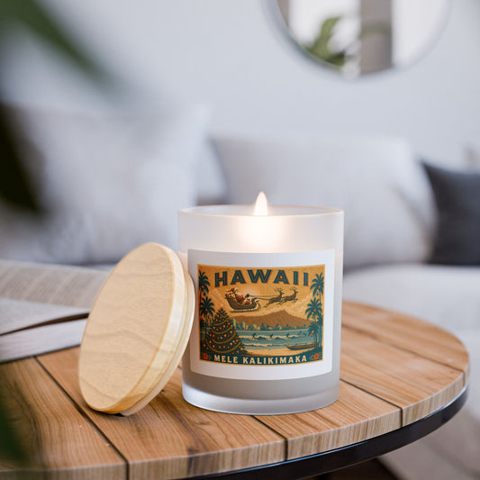 Christmas in Hawaii | 11oz Frosted Glass Christmas Candle