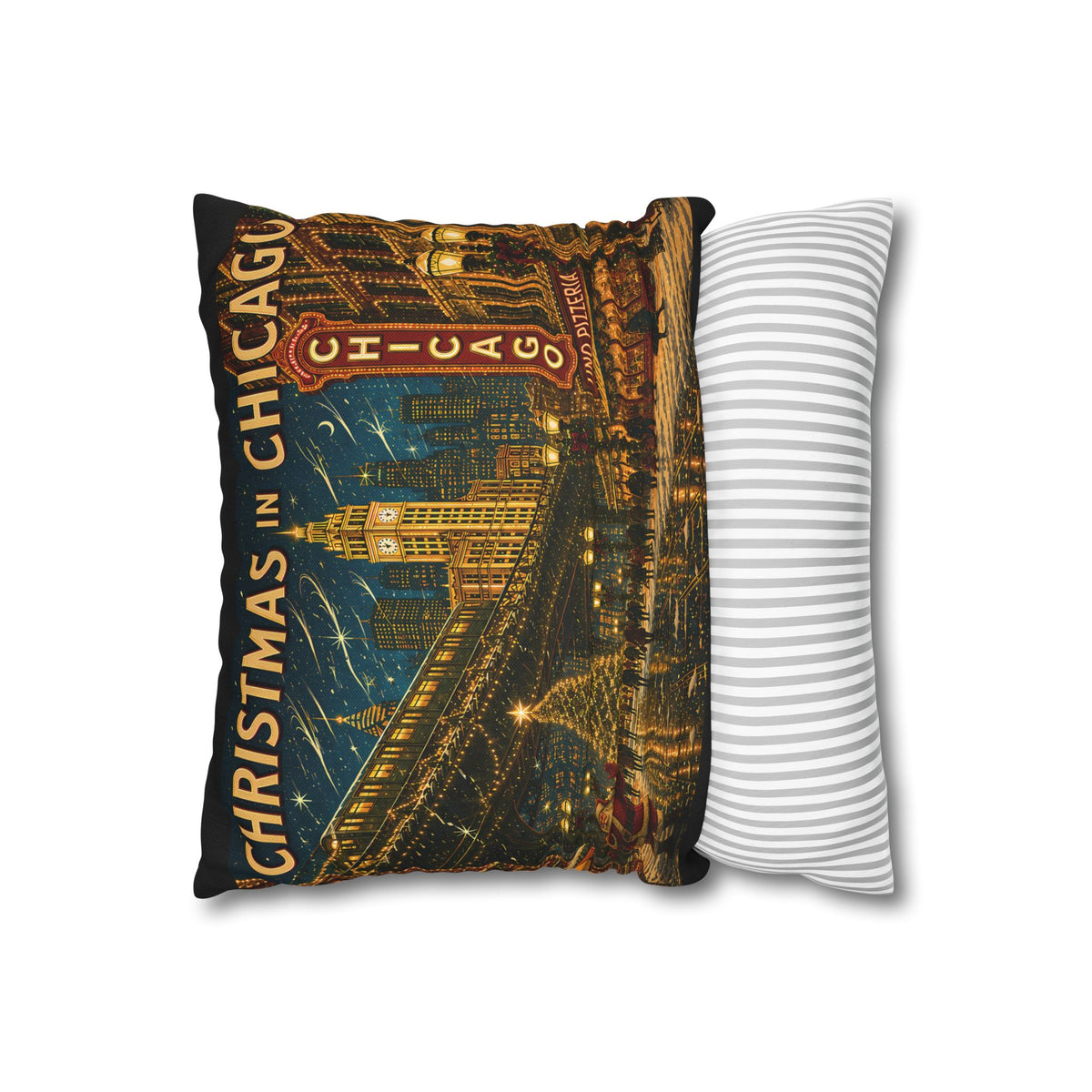 Christmas in Chicago Decorative Pillowcase