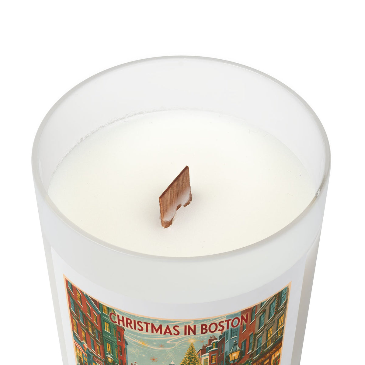 Christmas in Boston 11oz Frosted Glass Candle