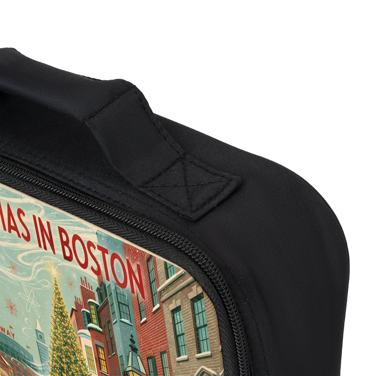 Christmas in Boston Lunch Bag | Vintage Holiday Cityscape