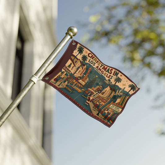 Christmas in Los Angeles Home Flag | Double-sided outdoor holiday decor