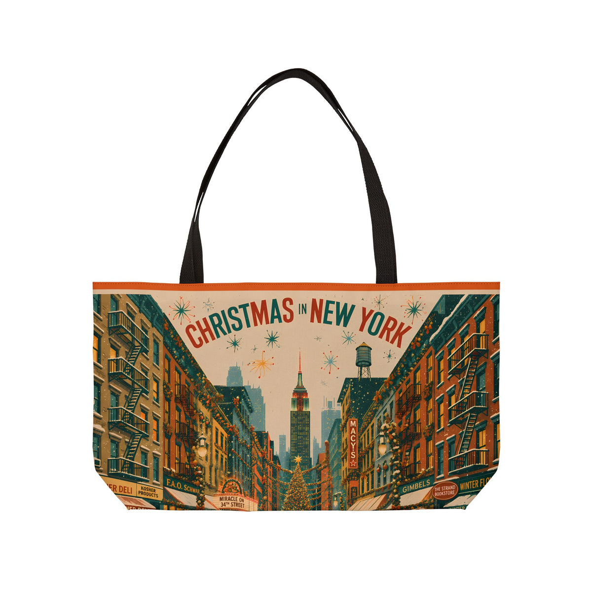 Christmas In New York Weekender Tote Bag