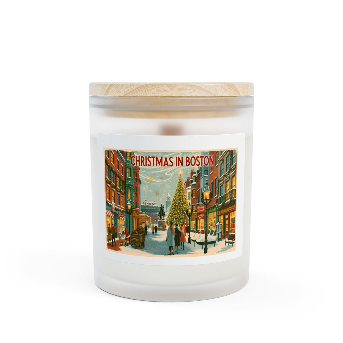 Christmas in Boston 11oz Frosted Glass Candle