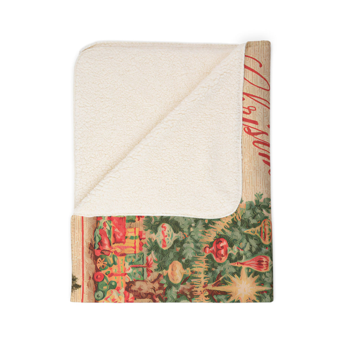 Christmas Tree Postcard | Sherpa Fleece Christmas Blanket
