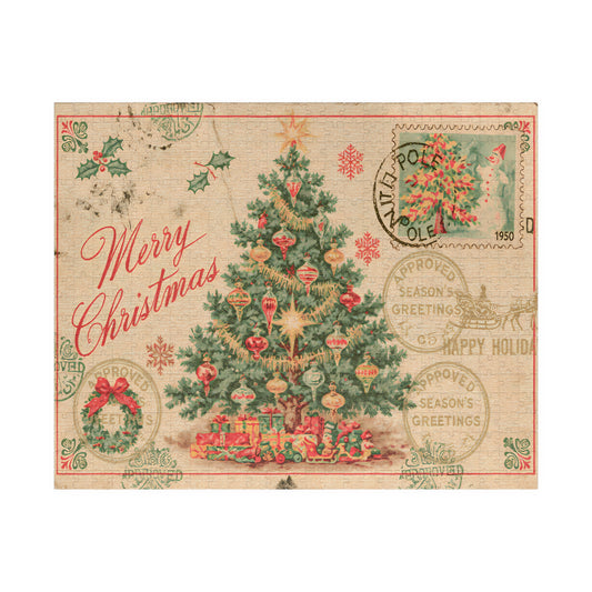 Christmas Tree Postcard | 520-Piece Vintage Christmas Puzzle