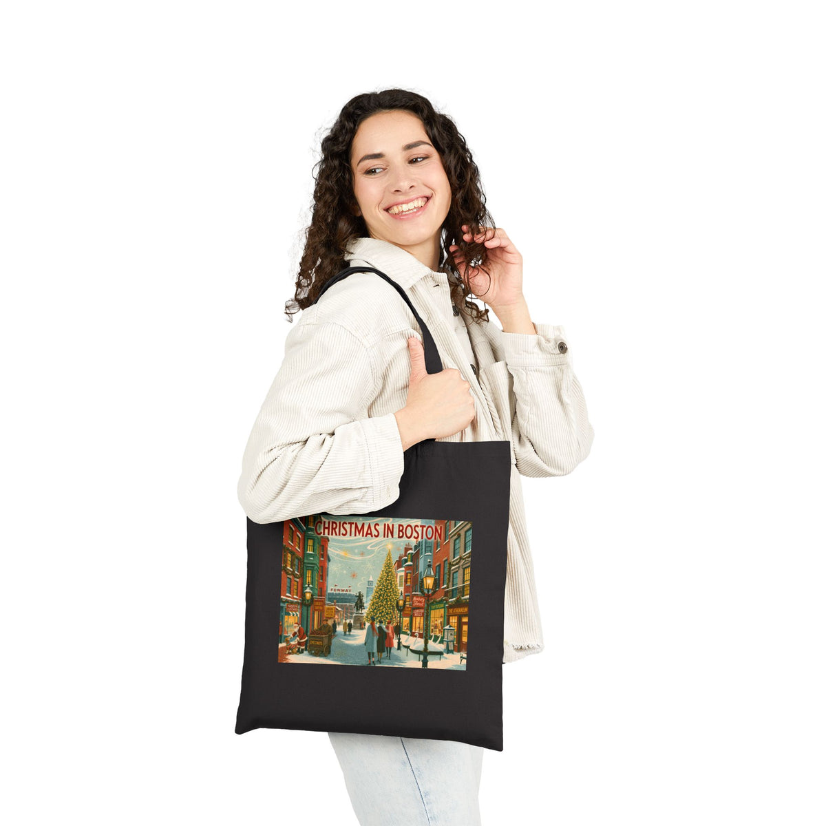 Christmas in Boston | Cotton Canvas Tote Bag