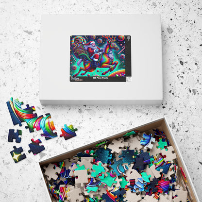 Rainbow Santa & Reindeer Jigsaw Puzzle — Festive Christmas Puzzle (520/1014 pcs)