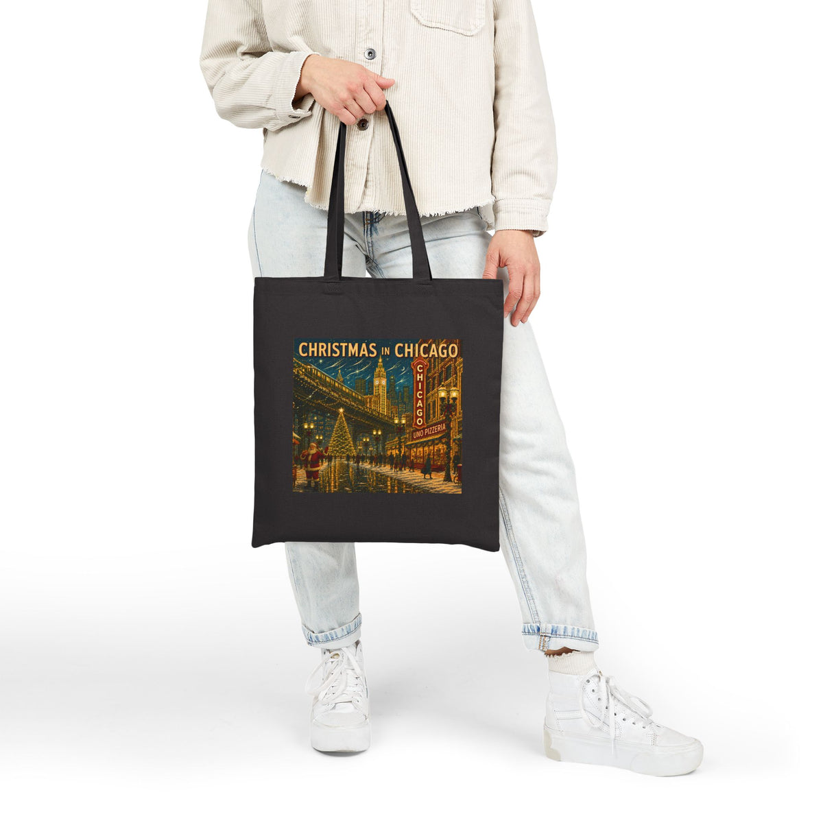 Christmas in Chicago | Cotton Canvas Tote Bag