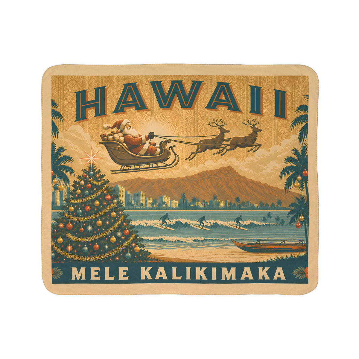 Christmas in Hawaii | Sherpa Fleece Christmas Blanket