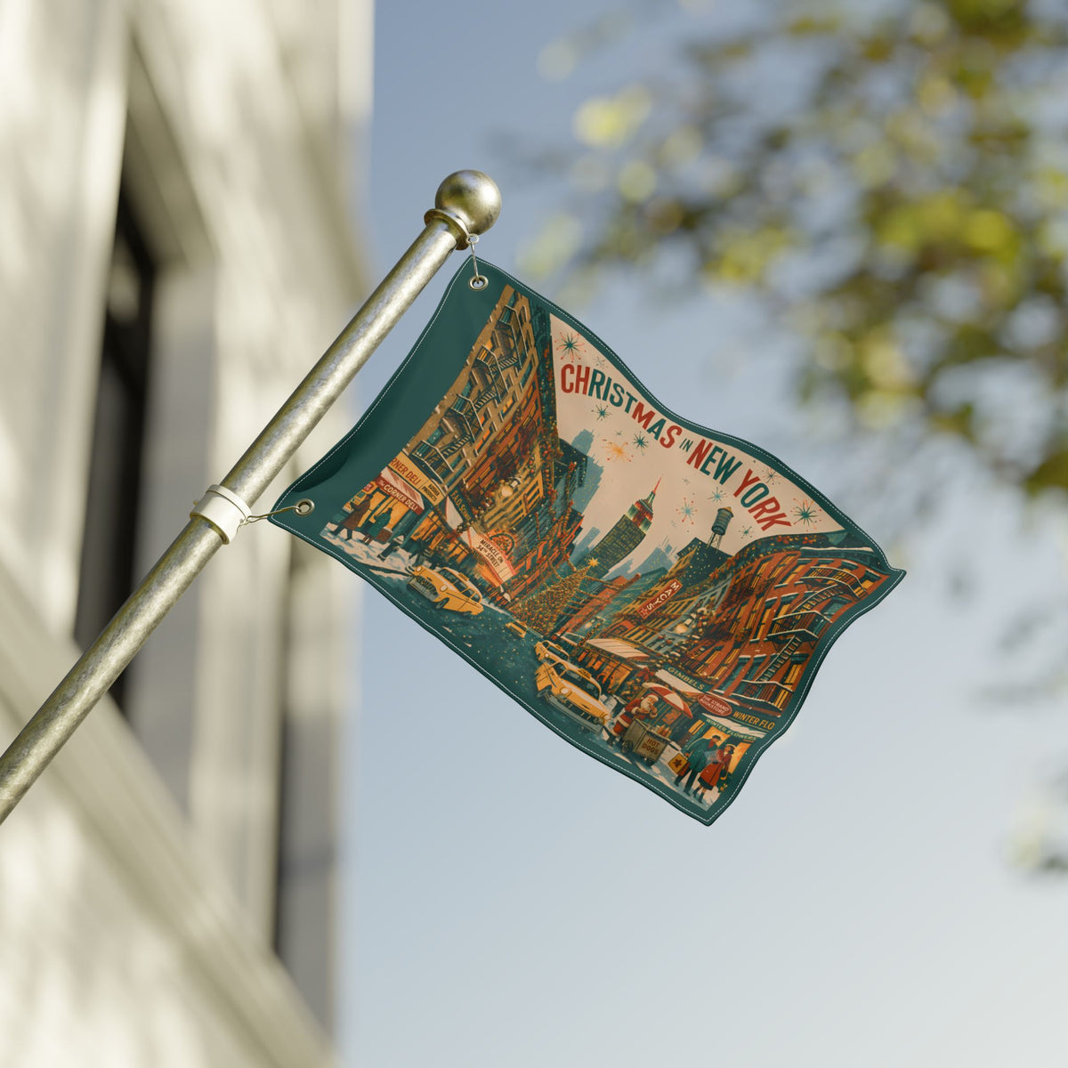 Christmas in New York City - Home Flag | Double-sided outdoor holiday decor