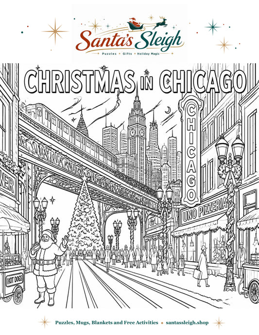 Christmas in Chicago Coloring Page